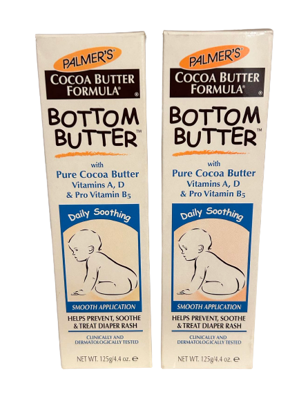 2x Palmer's Bottom Butter Cocoa Butter Formula 4.4 oz For Diaper Rash, Soothe