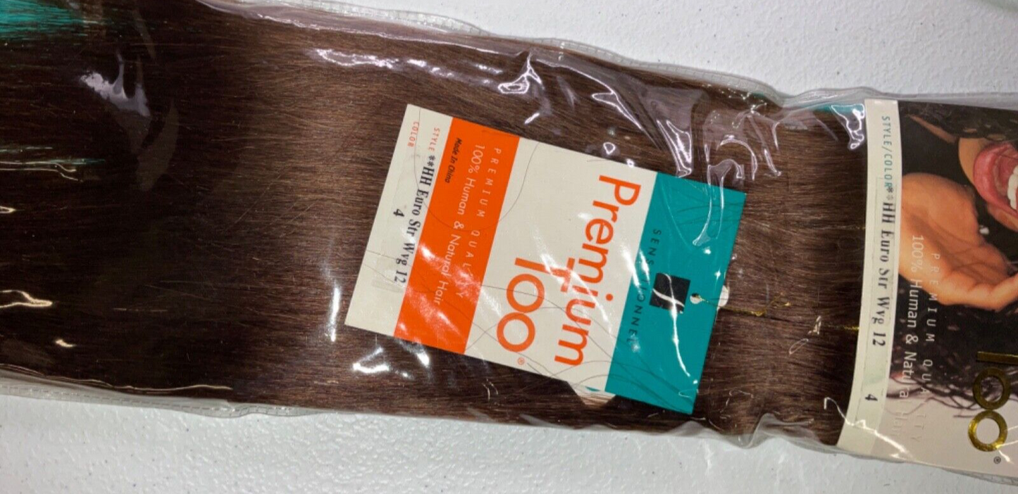 Sensationnel Premium Too 100% Human Hair HH Euro Str Wvg/ Color 4 /12"