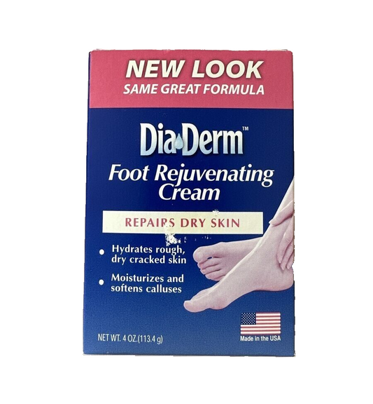 Dia Derm Foot Rejuvenating Cream 4 oz Helps Repair Dry Skin Softens Calluses