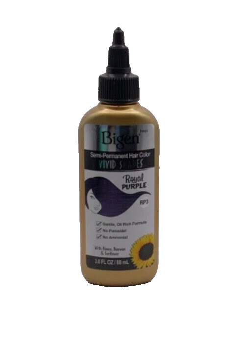 Bigen Semi-Permanent Haircolor #RP3 Royal Purple Vivid Shades 3 Oz.