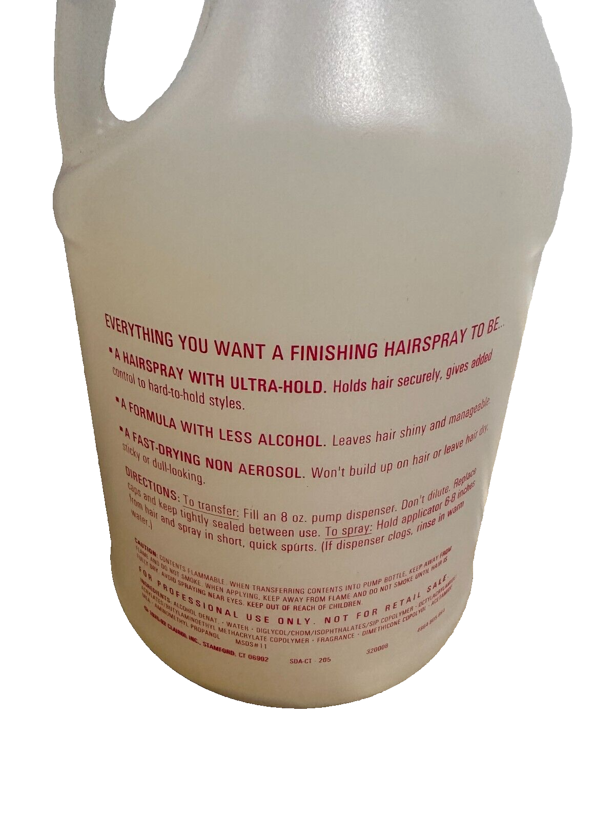 Clairol Final Net Ultra Hold Non Aerosol Finishing Spray 1 Gallon / 128 oz