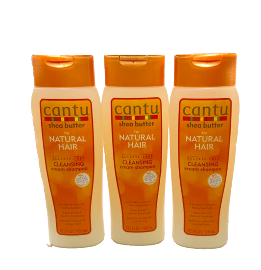 (3) Cantu Shea Butter Sulfate-Free Cleansing Cream Shampoo 13.5oz