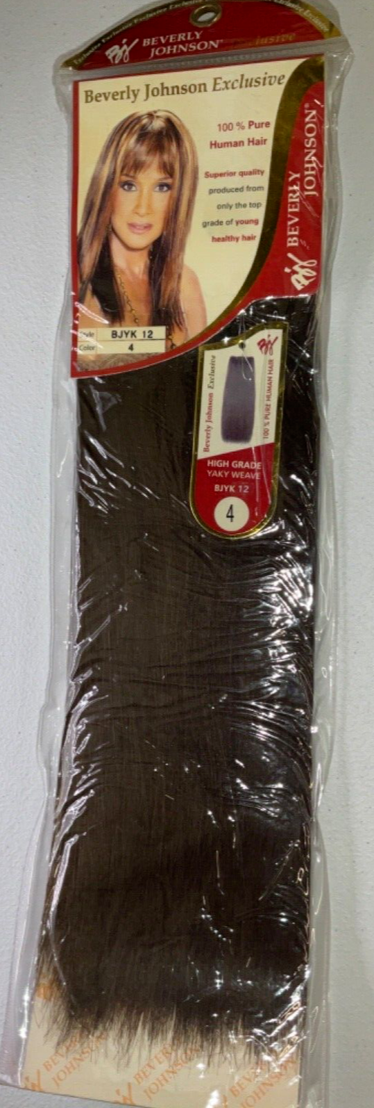 Beverly Johnson 100% Pure Human Hair High Grade Yaky Weave/Color 4/ 12"