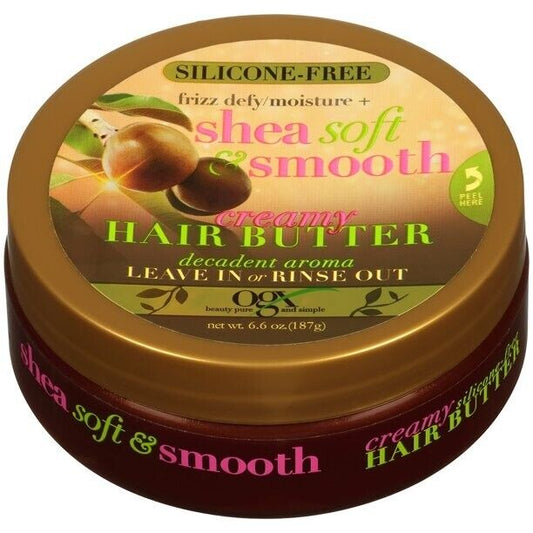 OGX Frizz Defy/Moisture + Shea Soft & Smooth Creamy Hair Butter, 6.6 oz