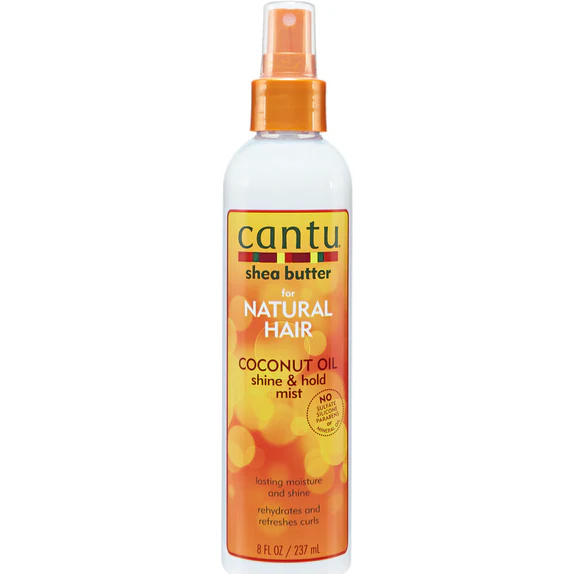 (2) Cantu Shea Butter Coconut Oil Shine & Hold Mist For Natural Hair/8 oz
