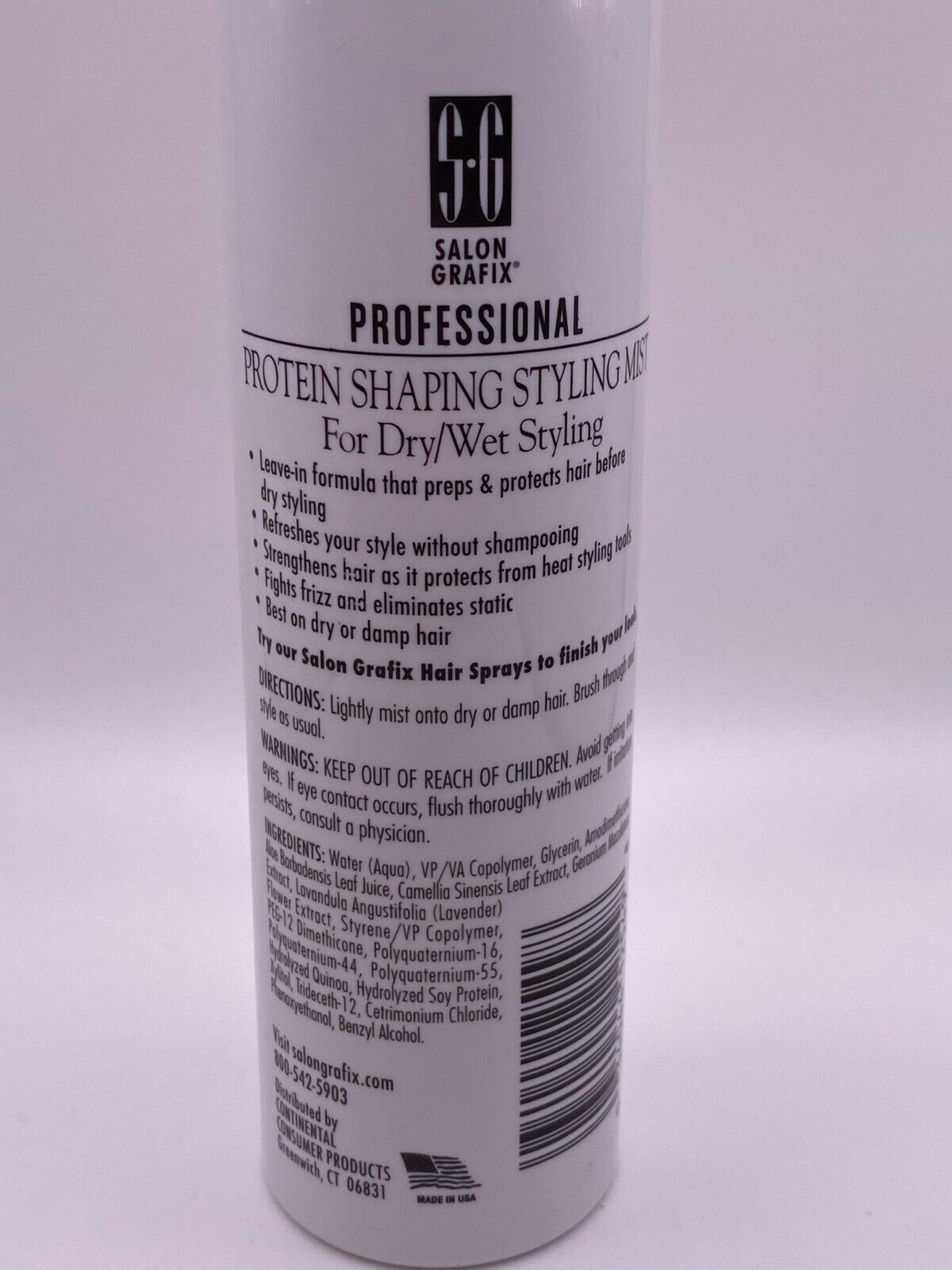 Salon Grafix Protein Shaping Styling Mist Super Hold Unscented SG 1 Bottle