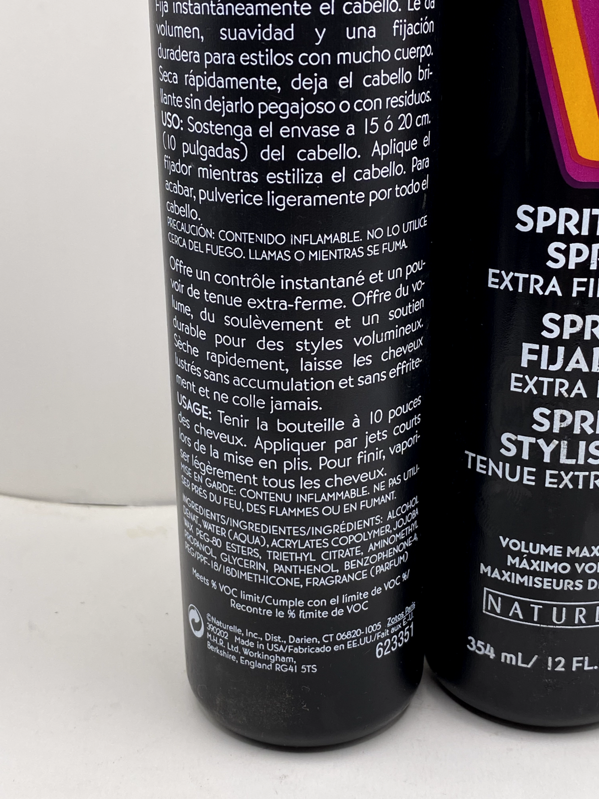 (2) Naturelle Volumax Spritzing Spray Extra Firm Hold 12oz