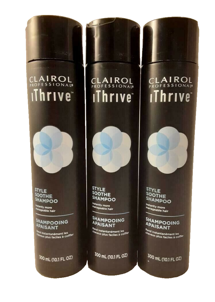 3 Clairol Professional iThrive Style Soothe Shampoo Manageable Hair Styling NEW