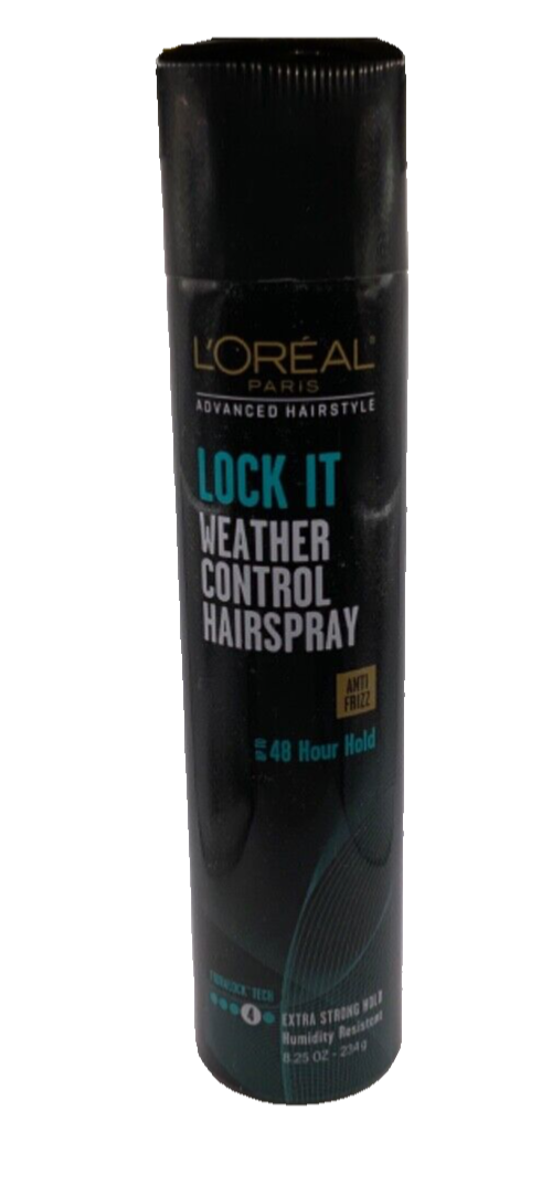 L'Oreal Lock It Weather Control Hairspray Anti-Frizz Extra Strong48h Hold 8.25oz