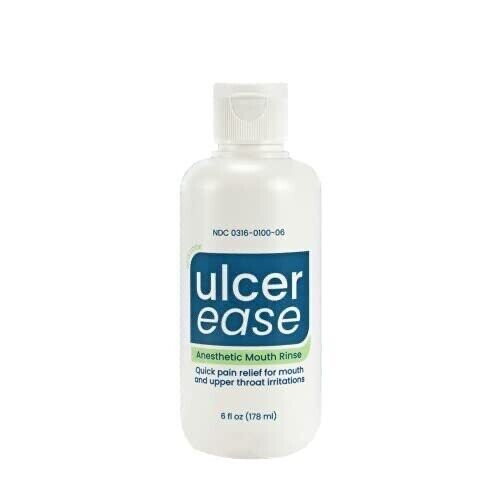 Ulcer Ease Anesthetic Mouth Rinse EXP 08/2025 / 6 fl oz