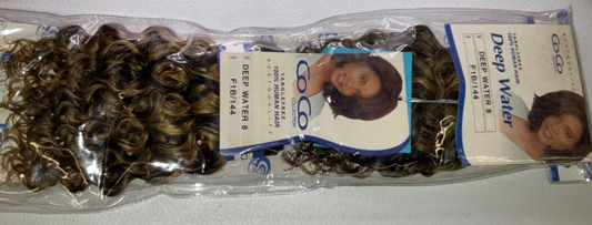 Coco Collection 100% Human Hair Deep Water/ Color F1B/144 / (8 inches)