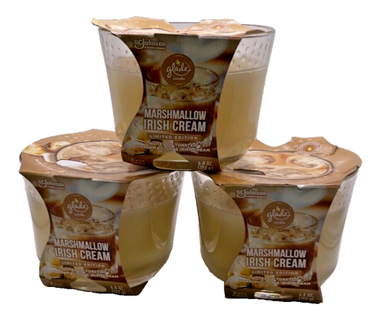 (3) Glade Candle Limited Edition Marshmallow Irish Cream / 6.8oz