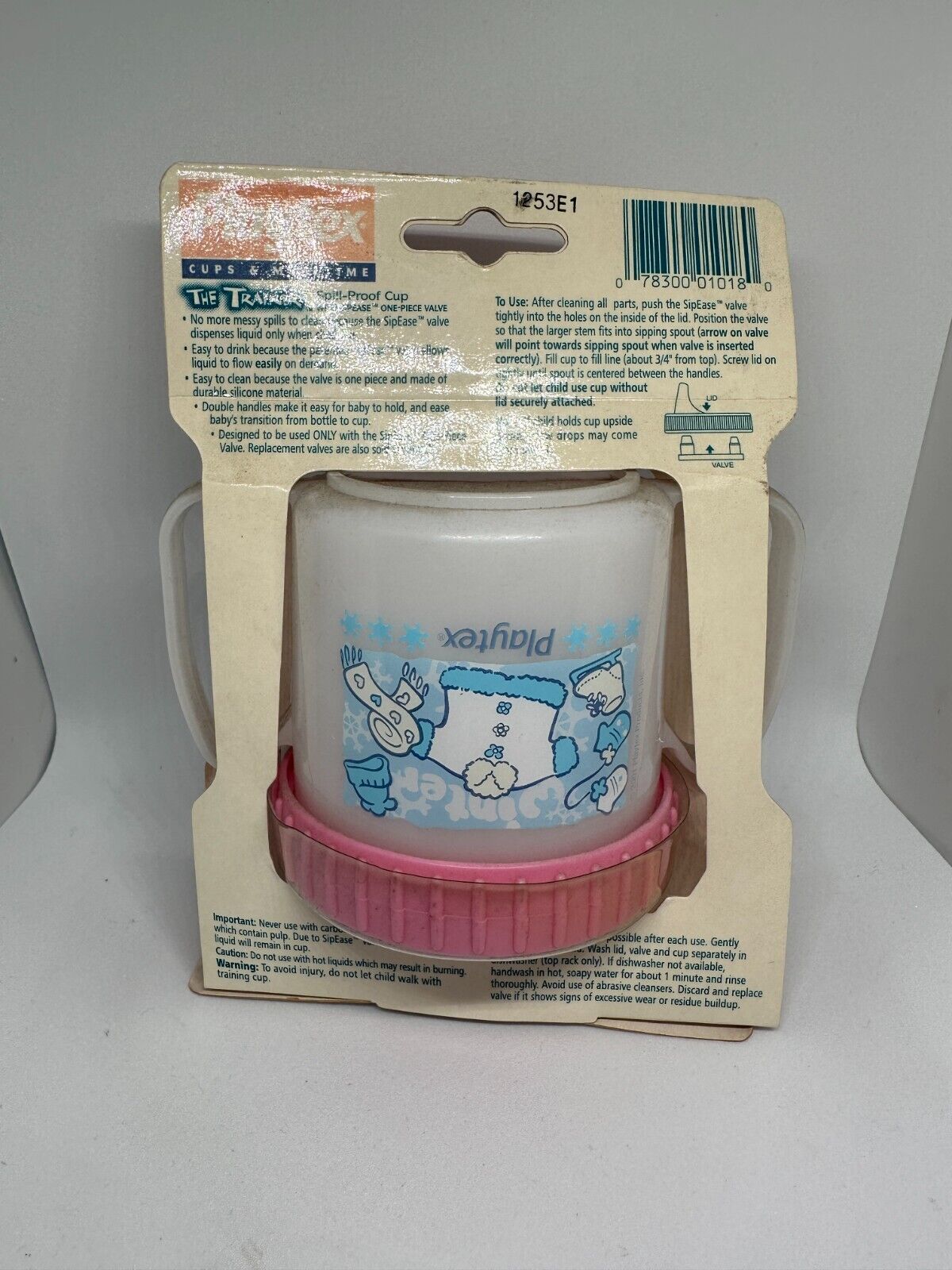 Vintage Playtex The Trainer Spill-Proof Cup (6 Months And Up) 8 oz PINK