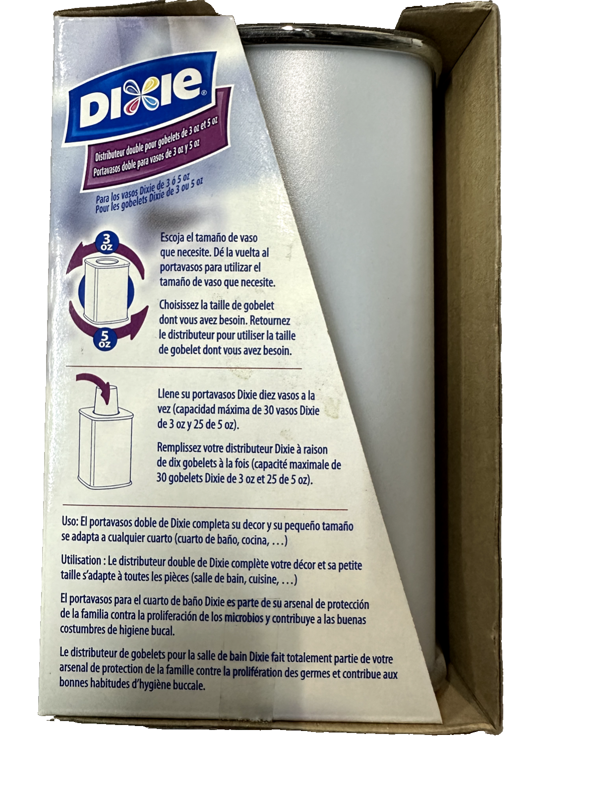 Dixie Dual Size Cup Dispenser 3 or 5 oz Cups New Sealed Ounce 2005 NEW