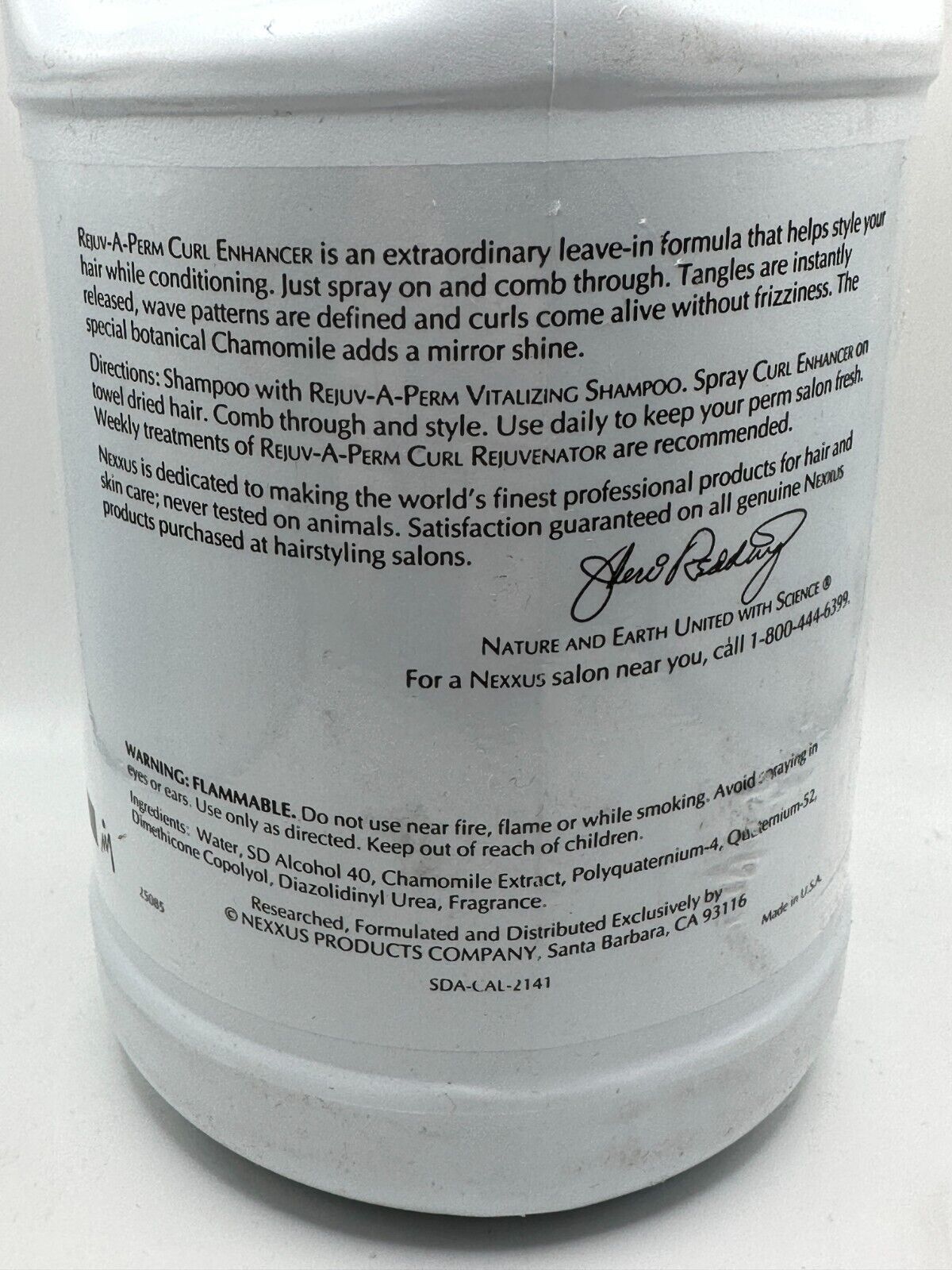 Nexxus Rejuv-A-Perm Curl Enhancer Leave-In Styling Conditioner 1.9 L / 64 OZ