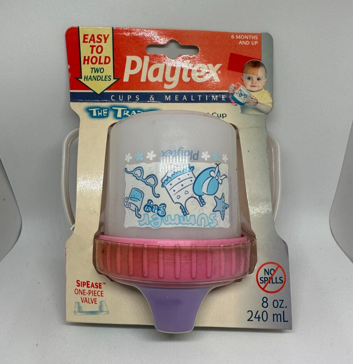 Vintage Playtex The Trainer Spill-Proof Cup (6 Months And Up) 8 oz PINK