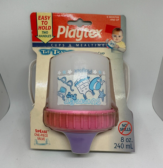 Vintage Playtex The Trainer Spill-Proof Cup (6 Months And Up) 8 oz PINK