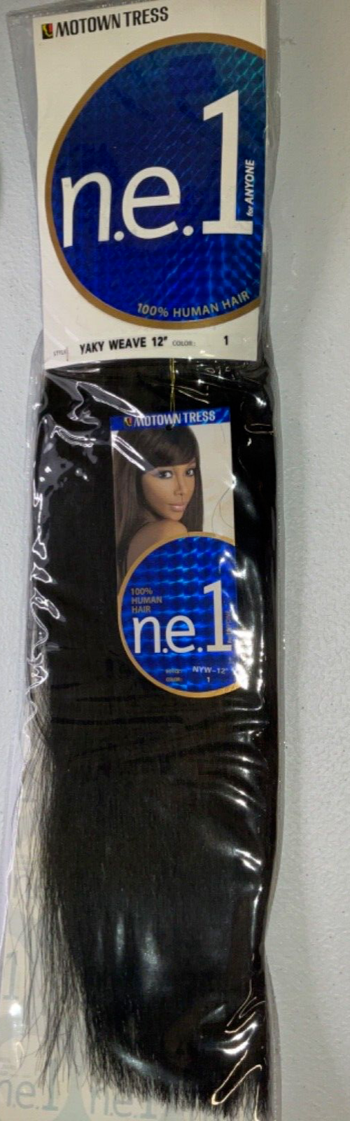 Motown Tress n.e.1 for ANYONE 100% Human Hair Yaky Weave Color 1 (12inches)