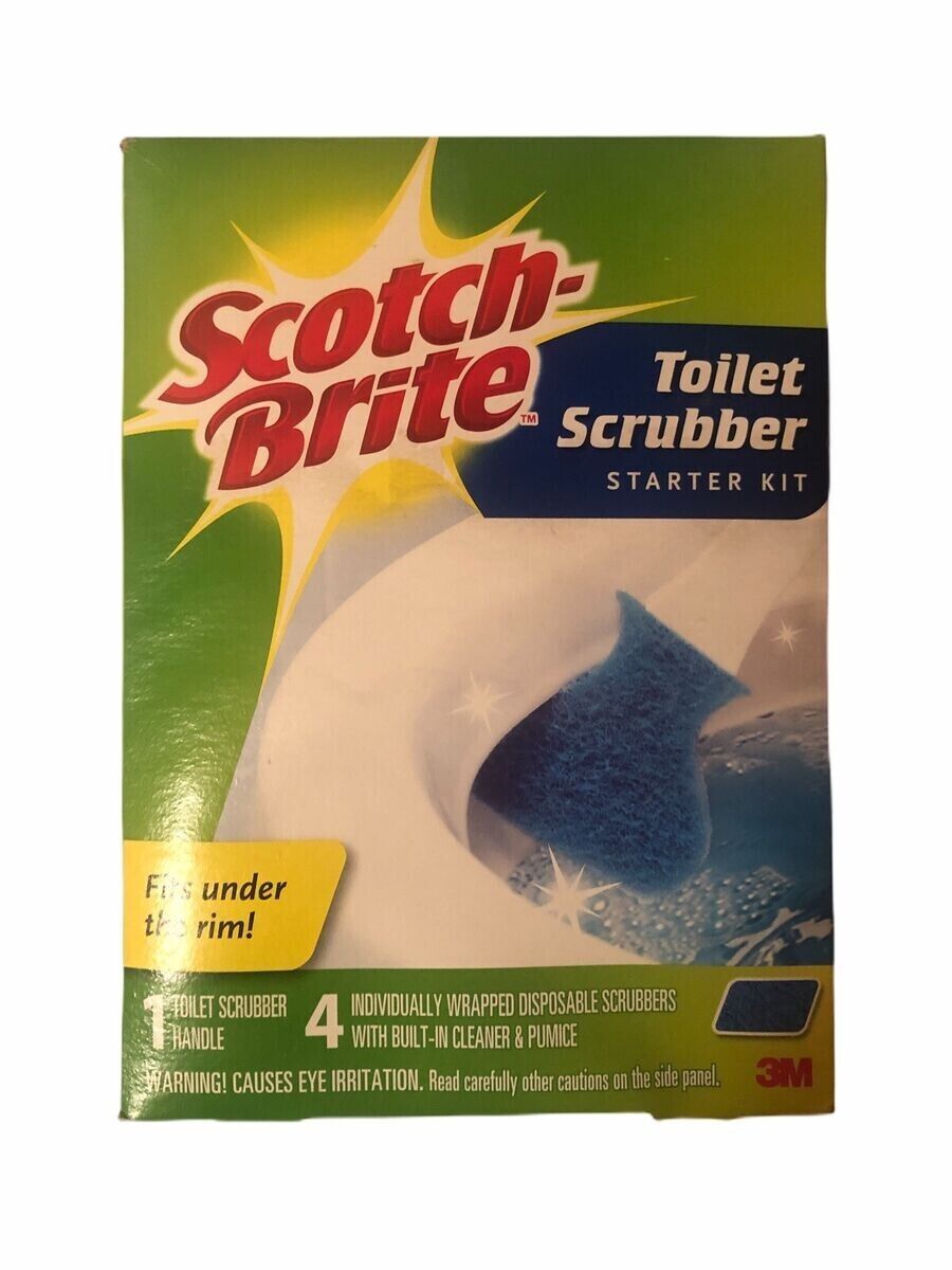 Scotch-Brite Scrubber Starter Kit 1 Handle 4 Scrubber Heads NEW