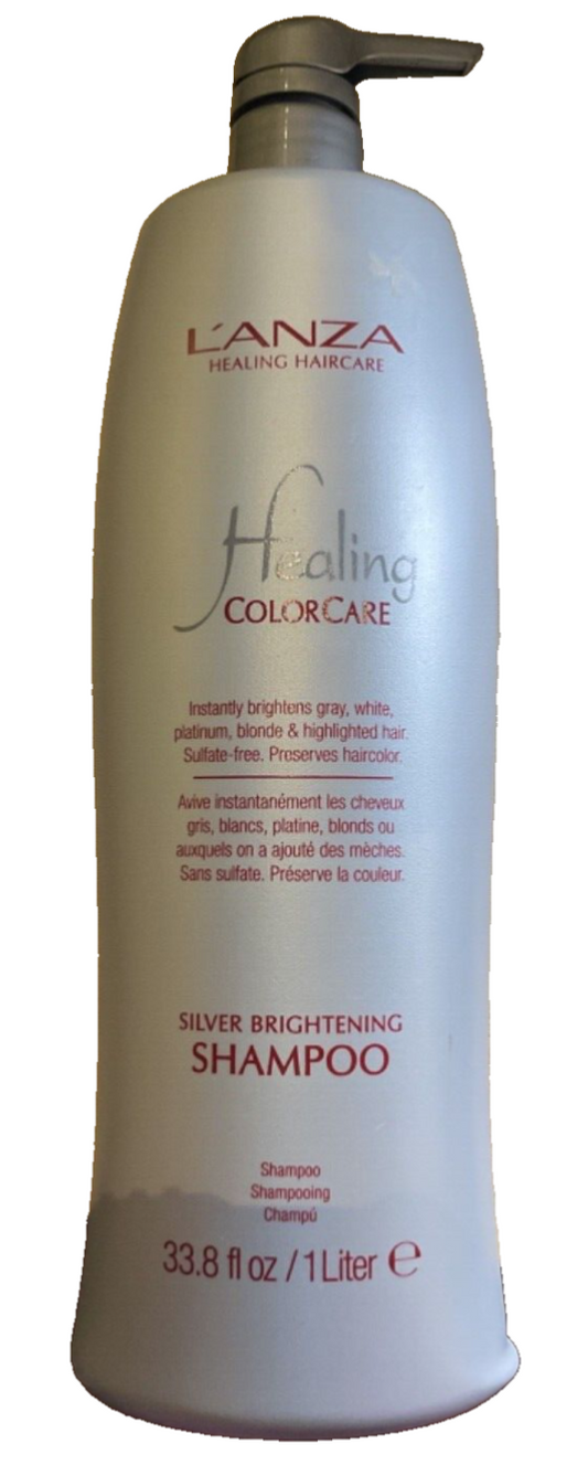 LANZA Healing ColorCare Silver Brightening Shampoo 33.8oz Liter Size With Pump
