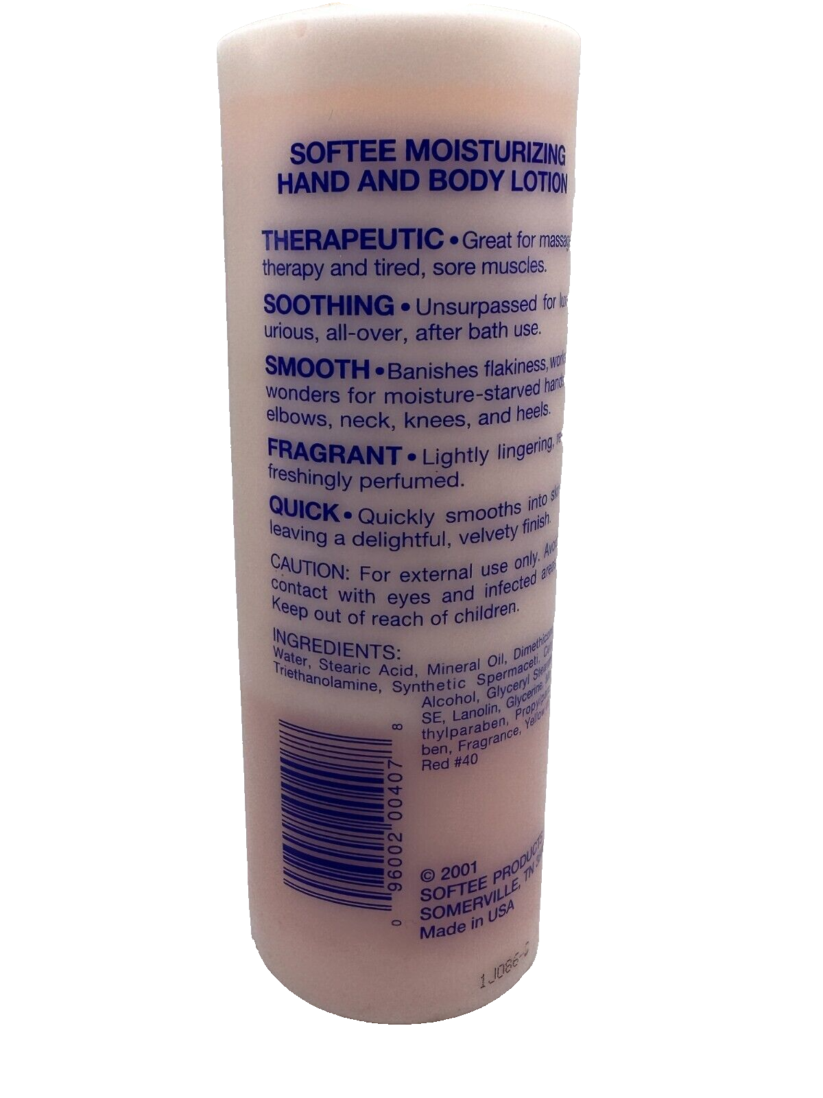 (1) Vtg Softee Moisturizing Rich in Lanolin Hand and Body Lotion - 16 fl oz