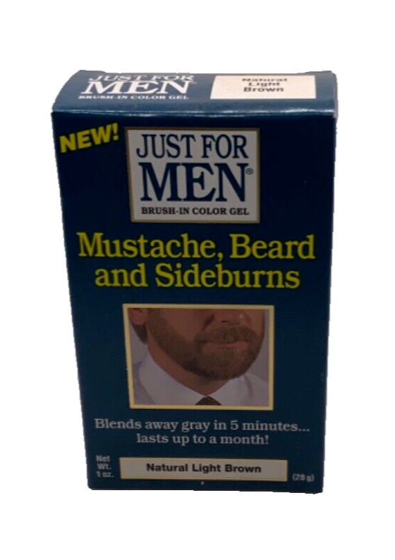 VTG Just For Men Brush-In Color Gel Mustache Beard Sideburns Natural Light Brown