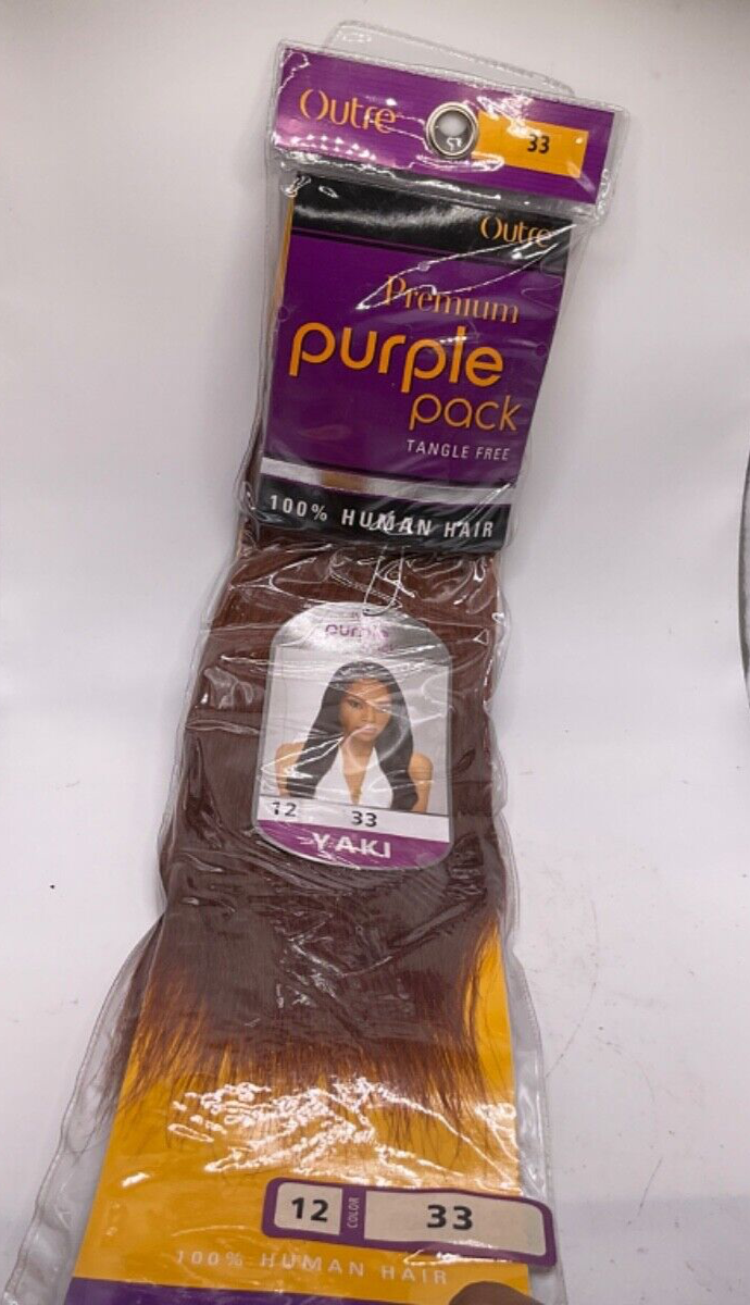 Outre Premium Purple Pack 100% Human Hair Yaki 12 inch Color #33