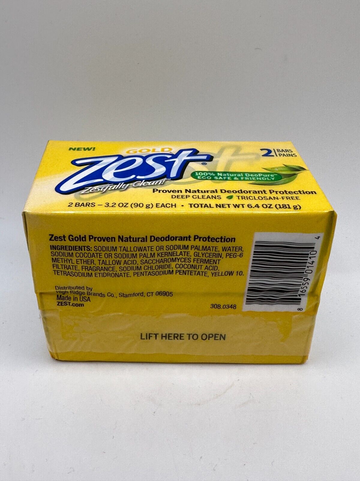 Zest Gold Triclosan Free Moisturizing Deodorant Bar Soap, 2 Bars Per Pack