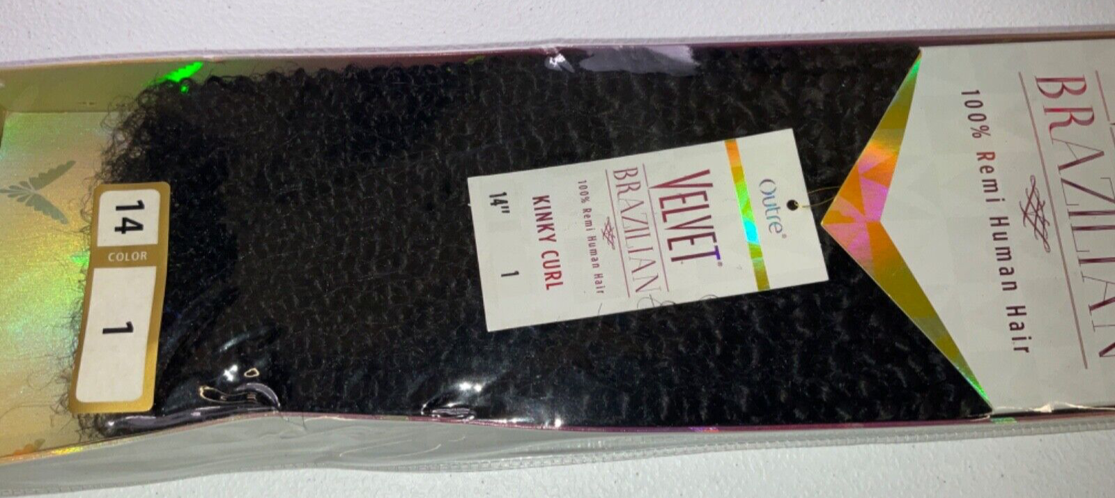 Outre Velvet Brazilian 100% Remi Human Hair Kinky Curl/Color 1/ (14 inches)