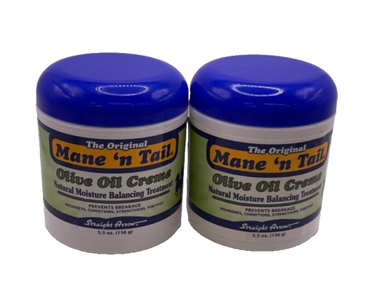 (2) Mane 'n Tail Olive Oil Creme Natural Moisture Balancing Treatment / 5.5oz