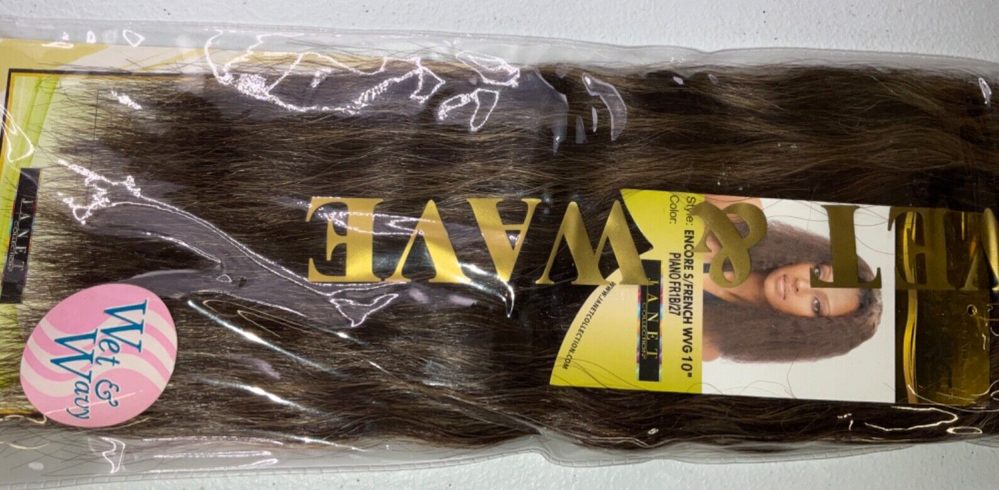 Janet Collection Encore 100% Human Hair French Wave/Color Piano FR 4/27 (10inch)