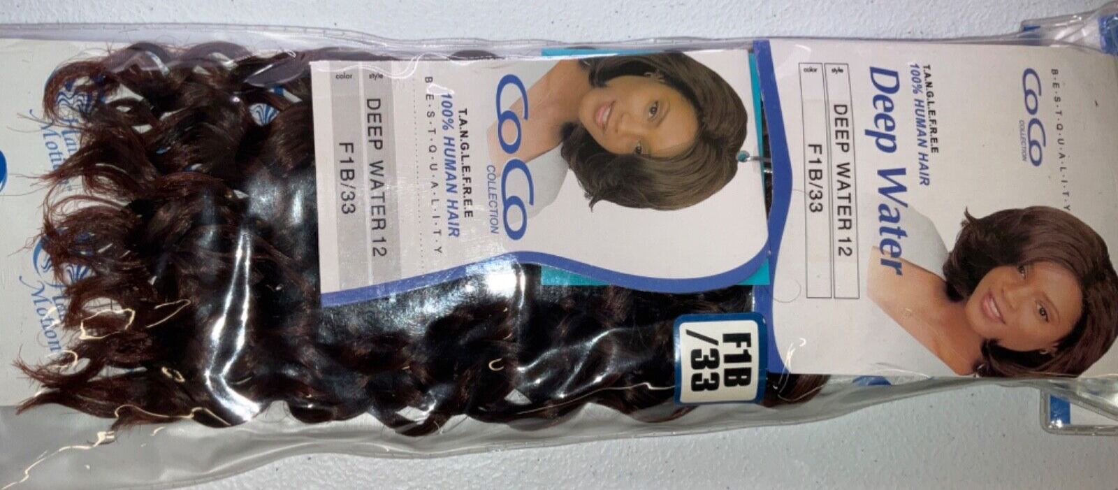 Coco Collection 100% Human Hair Deep Water/ Color F1B/33/ (10 inches)