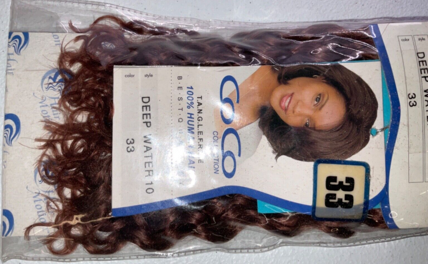 Coco Collection 100% Human Hair Deep Water /Color 33/ (10 inches)