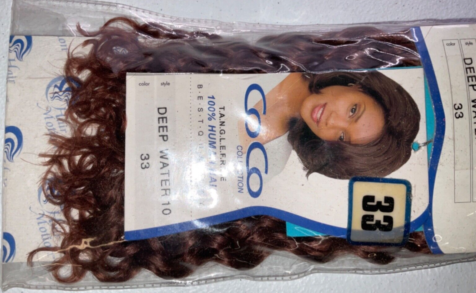 Coco Collection 100% Human Hair Deep Water /Color 33/ (10 inches)