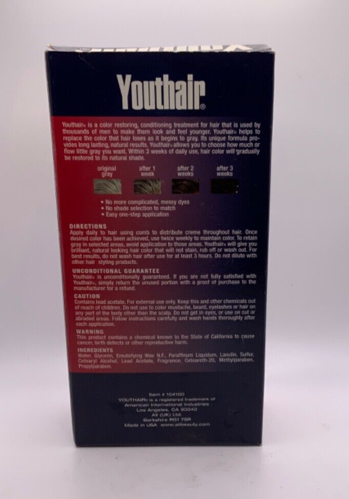 YOUTHAIR CREME For Men No More Gray Hair 8oz Original Formula