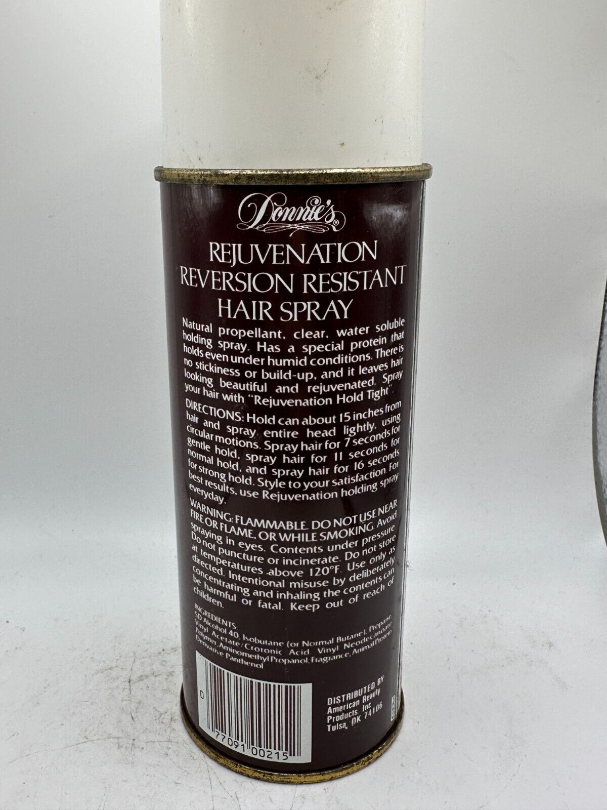 Vtg Donnie's Rejuvenation Reversion Resistant Hair Spray - 9.61 oz