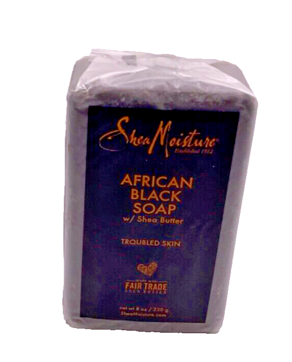 Shea Moisture African Black Soap w/Shea Butter For Troubled Skin/ 8oz