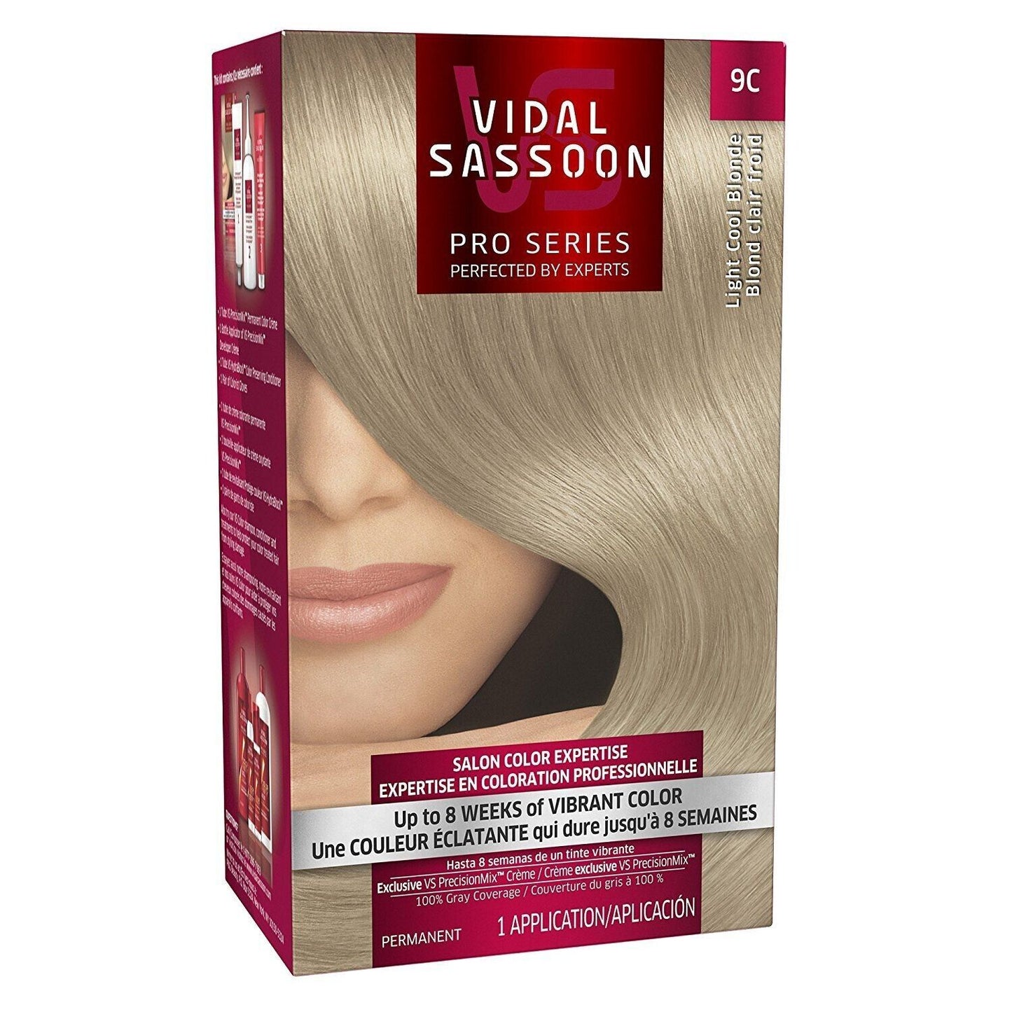 New Vidal Sassoon Pro Series Hair Color Light Cool Blond 9C Discontinued