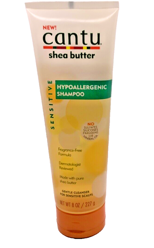 Cantu Shea Butter Shampoo Sensitive Hypoallergenic, Fragrance Free 8 oz