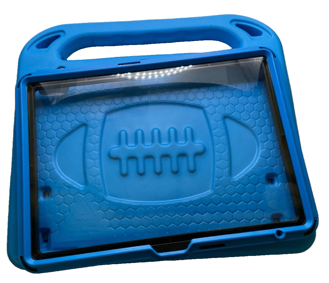 Blue Ipad Case with Top Handle & Stand/Football Design/10.9 inch screen