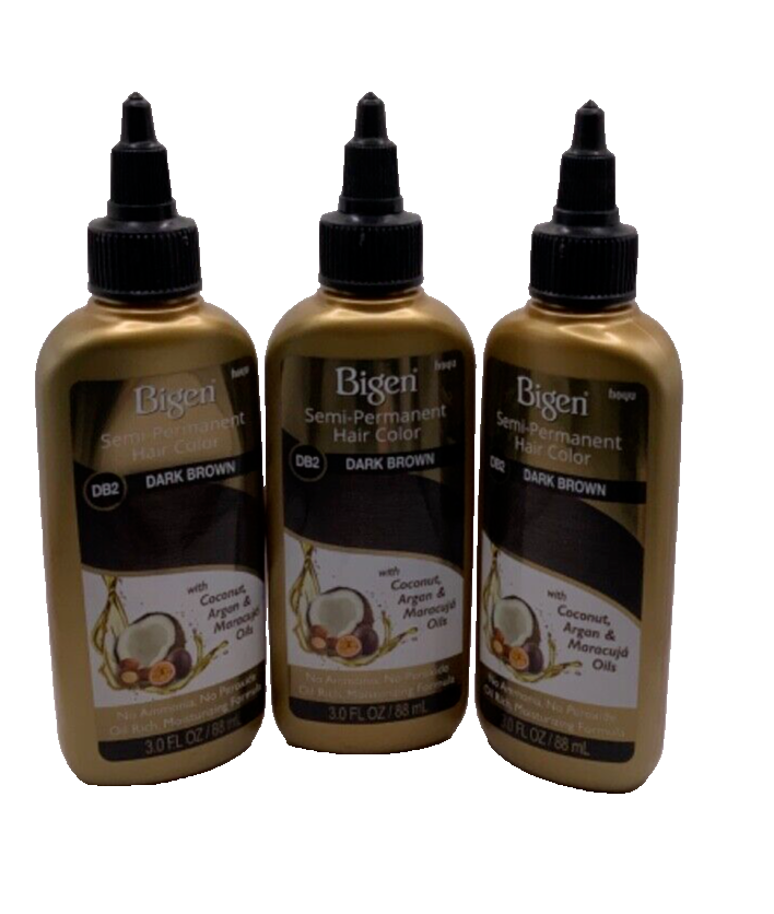 (3 Pack) Bigen Semi-Permanent Hair DB2 Color Dark Brown Rich Moisturizing 3 oz