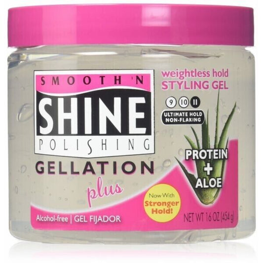 Smooth N Shine Gellation Plus Ultimate Hold 11 Styling Gel Protein Aloe 16 OZ