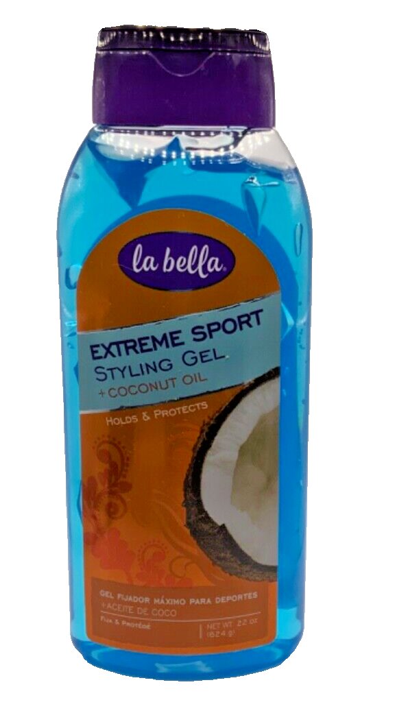 La Bella Extreme Sport Styling Gel Coconut Oil Holds Protects 22 Oz New