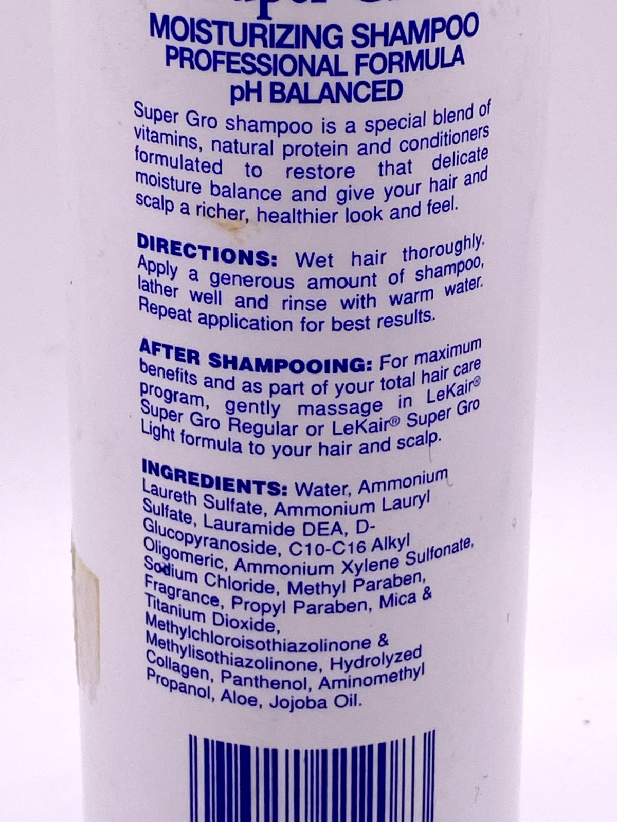 Lekair Super Gro Shampoo Moisturizes And Conditions - 8 oz