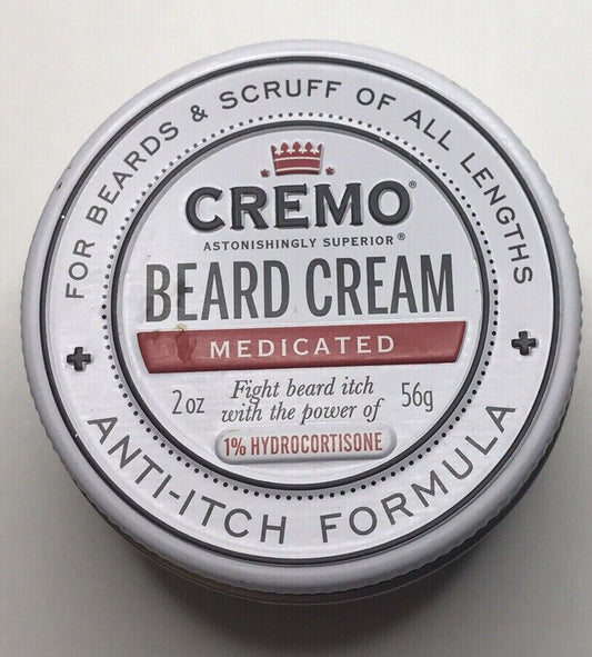 (1) Cremo Beard Cream Medicated Anti-Itch Formula 1% Hydrocortisone 2oz EXPIRED