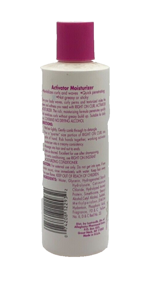 Lustrasilk Right On Curl Original Formula Curl Activator Moisturizer 8oz