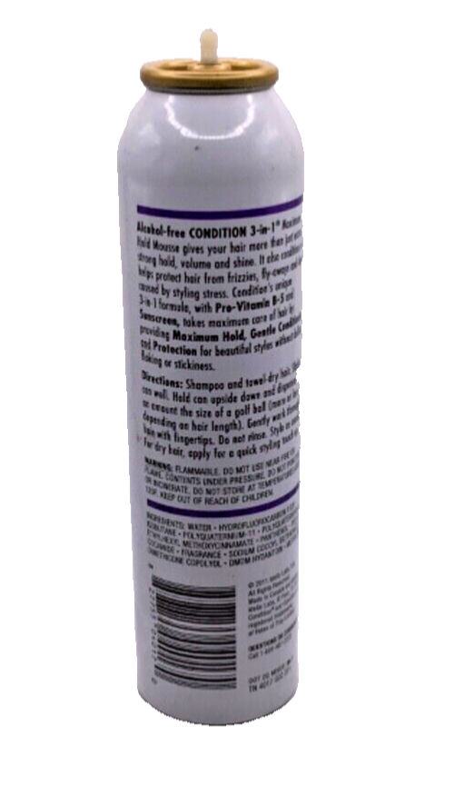 Condition 3-in-1 Maximum Hold Mousse With Sunscreen (Missing Nozzle) 6.0oz