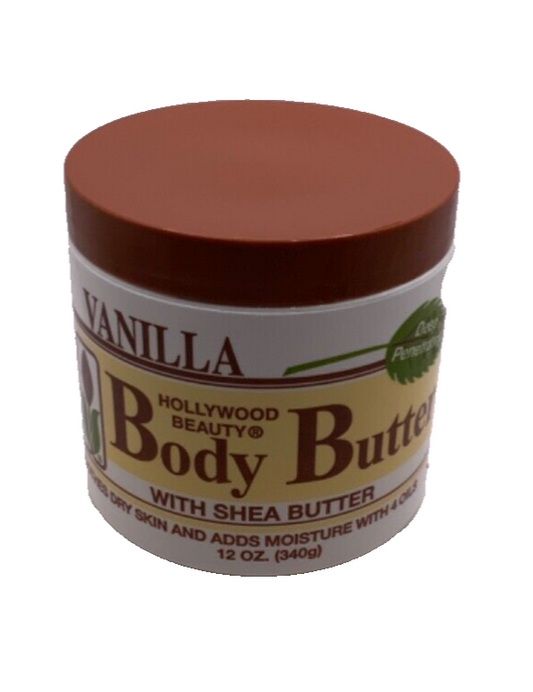 Hollywood Beauty Body Butter With Shea Butter Vanilla 12 Oz