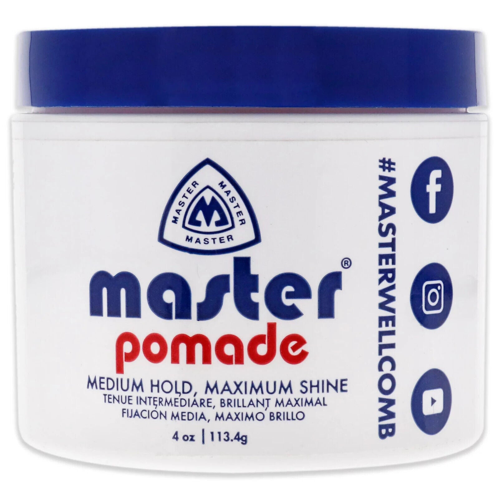 MASTER WELL COMB HAIR WAX MAXIMUM HOLD, MEDIUM SHINE 4 OZ.