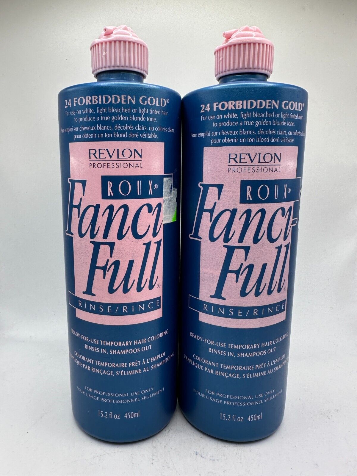 (2) Revlon Roux Fanci Full Rinse Temporary Hair Color 24 Forbidden Gold 15.2 oz